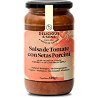Los mejores  - Delicious &amp- Sons Salsa de Tomate con Setas Porcini Ecológica - Sin Transgénicos - Sin Gluten - Sin Azúcares Añadidos…